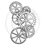 1683 E - Cogs Gears Rubber Stamp