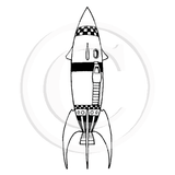 1704 B - Rocket Rubber Stamp