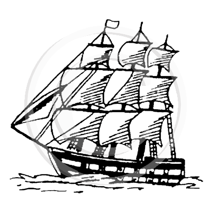 1719 C or F - Ship Rubber Stamp