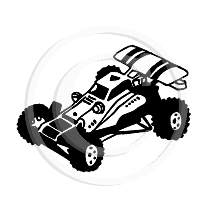 1732 A or C - Racing Car Rubber Stamp