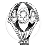 1736 F - Hot Air Balloon Rubber Stamp