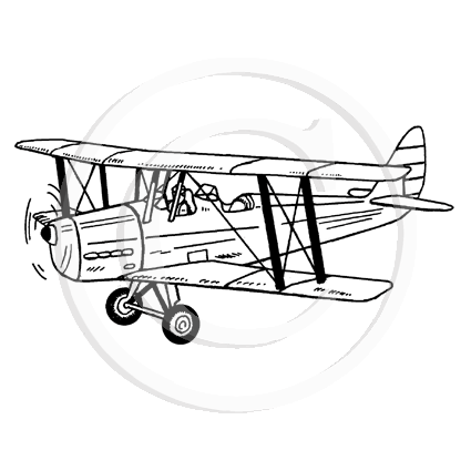 1737 FF - Biplane Rubber Stamp