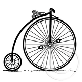 1738 C or G - Penny Farthing Rubber Stamp