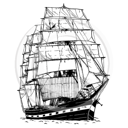 1745 G - Ship Rubber Stamp