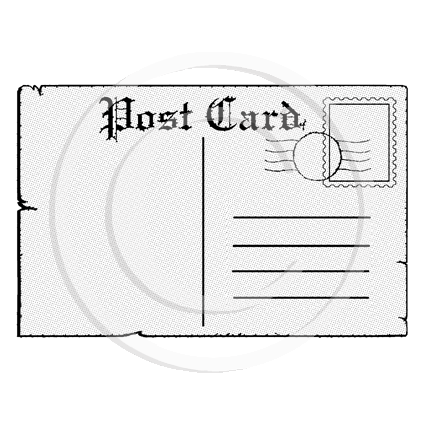 1753 G - Post Card Rubber Stamp
