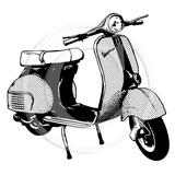 1758 F - Scooter Rubber Stamp