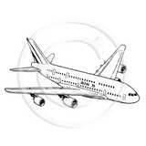 1763 FF - Plane Rubber Stamp