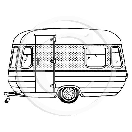 1764 E - Caravan Rubber Stamp