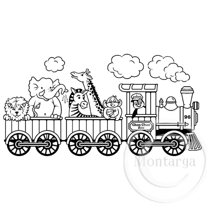 1771 GGG - Choo Choo Zoo Rubber Stamp