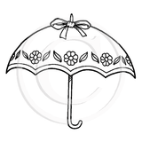 1843 F - Umbrella Rubber Stamp