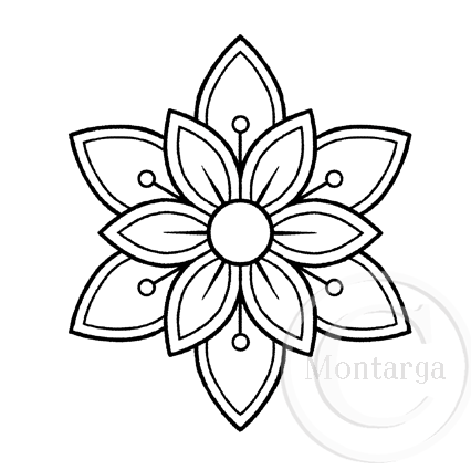1994 G - Layering Flower Rubber Stamp
