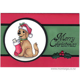 2402 G - Christmas Dog Rubber Stamp