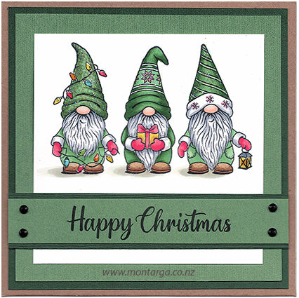2399 GG - Christmas Gnome Trio Rubber Stamp