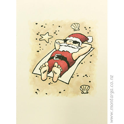 Card Sample - Gift card - Santa on the beach