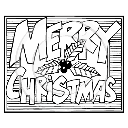 2101 F - Merry Christmas In Frame Rubber Stamp