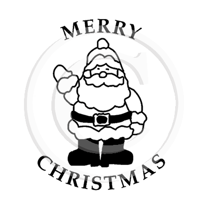 2103 C - Merry Christmas Santa Rubber Stamp