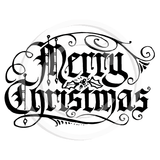 2122 G - Decorative Merry Christmas Rubber Stamp