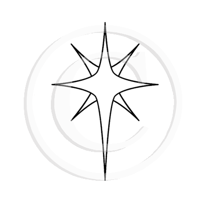 2128 A or D - Christmas Star Rubber Stamp