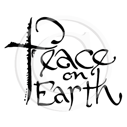 2132 D - Peace On Earth Rubber Stamp