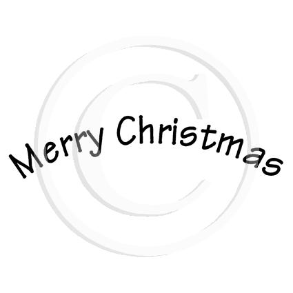 2173 BB - Curved Merry Christmas Rubber Stamp