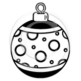 2192 C or F - Christmas Ball - Spots Rubber Stamp