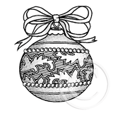 2196 D - Christmas Ball Rubber Stamp