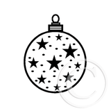 2209 A - Christmas Ball - Stars Rubber Stamp