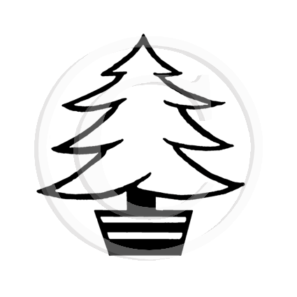 2210 C or A - Christmas Tree Rubber Stamp