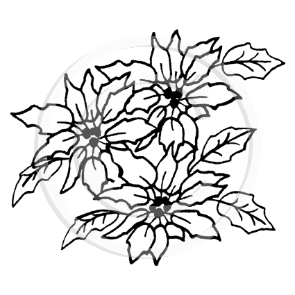 2219 G - Poinsettia Rubber Stamp