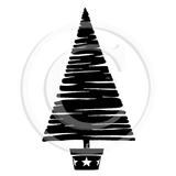 2232 E - Christmas Tree Rubber Stamp