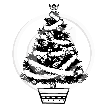2233 GG - Christmas Tree Rubber Stamp