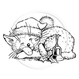2235 E - Christmas Cat Rubber Stamp