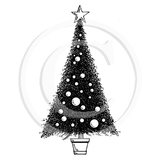 2240 FF - Christmas Tree Rubber Stamp