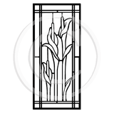 2264 FF - Lilies Window Rubber Stamp