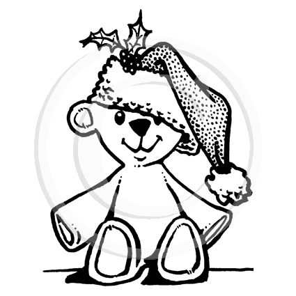 2272 D or F - Christmas Bear Rubber Stamp