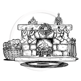 2276 GG - Christmas Fireplace Rubber Stamp