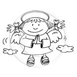 2289 G - Angel With Halo Rubber Stamp