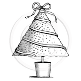 2298 G - Christmas Tree with Bow Rubber Stamp