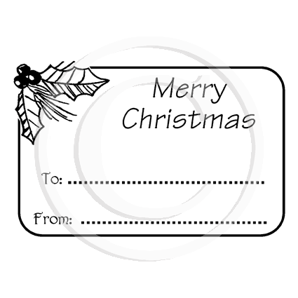 2315 E - Christmas Label Rubber Stamp