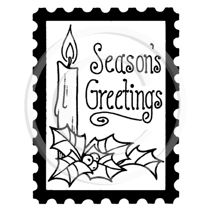 2320 D or G - Christmas Postage Stamp Rubber Stamp