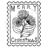 2322 D - Christmas Postage Stamp Rubber Stamp