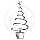 2345 FF - Spiral Christmas Tree Rubber Stamp