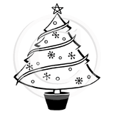 2355 G - Christmas Tree Rubber Stamp