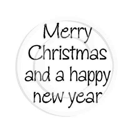 2365 A - Merry Christmas Happy New Year Rubber Stamp