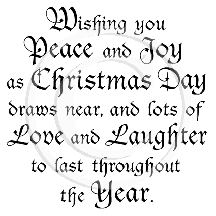 2368 G - Wishing Peace and Joy  Rubber Stamp