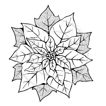 2372 G - Poinsettia Rubber Stamp