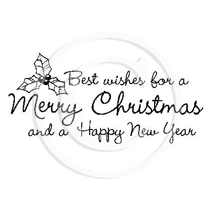 2373 FF - Merry Christmas Happy New Year Rubber Stamp