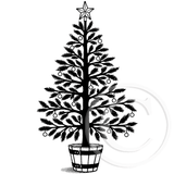 2381 GG - Scandinavian Christmas Tree Rubber Stamp