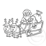 2396 GG - Kiwi Santa Sleigh Rubber Stamp