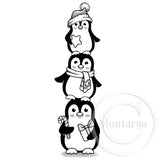 2408 FFF - Christmas Penguins Rubber Stamp